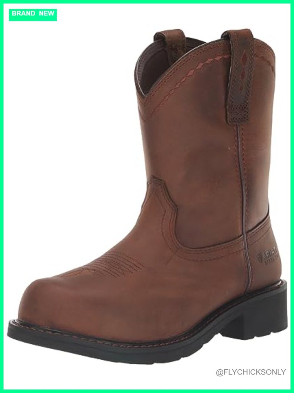Ariat Women's Fatbaby Pull-On Steel Toe Work Boot Full-Grain Leather